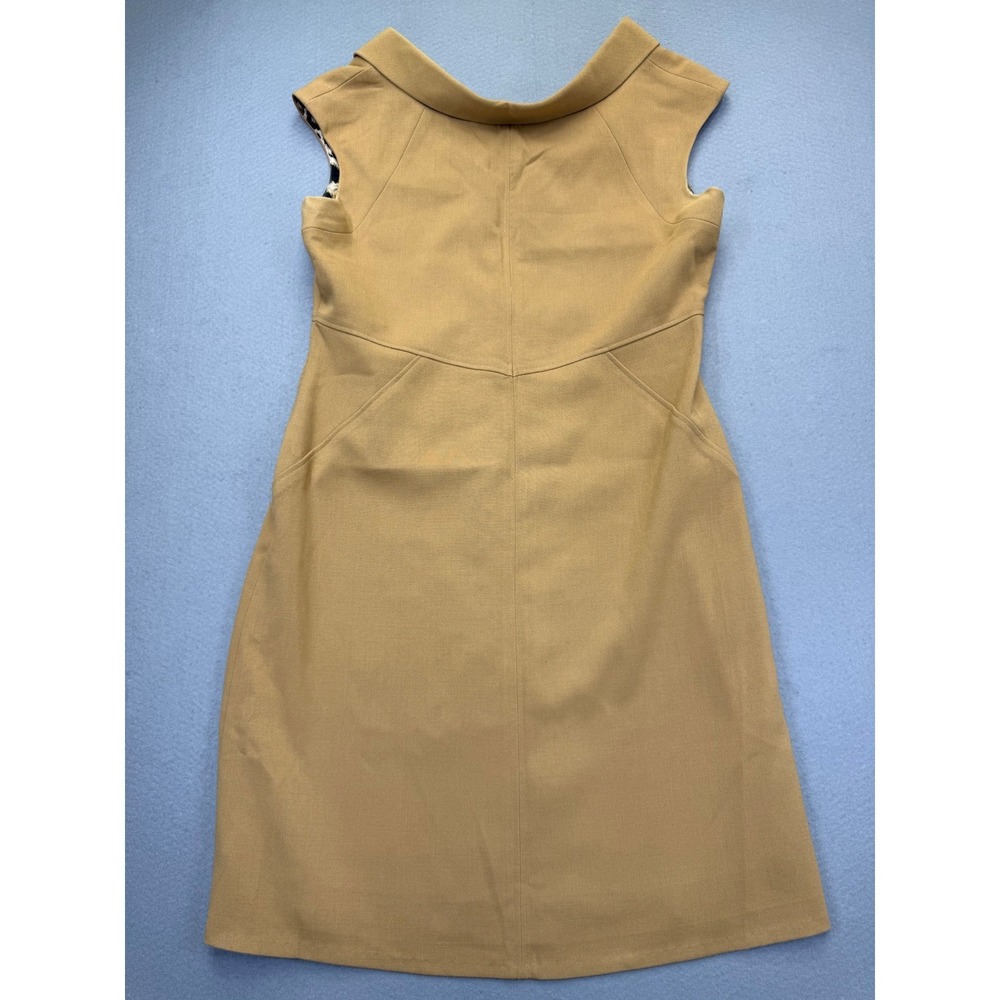 Eliza J Womens Size‎ 14 Camel Tan Portrait Neck Sleeveless Sheath Dress Pockets